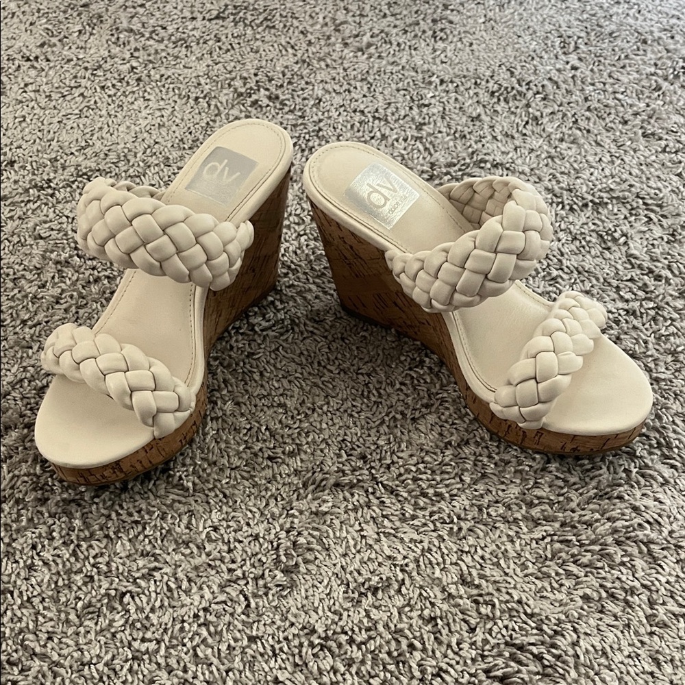Dolce Vita Cream Braided Wedge Sandals